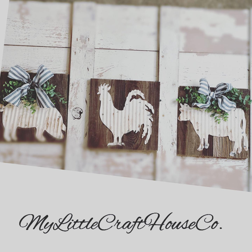 Set of 3 farm animals
