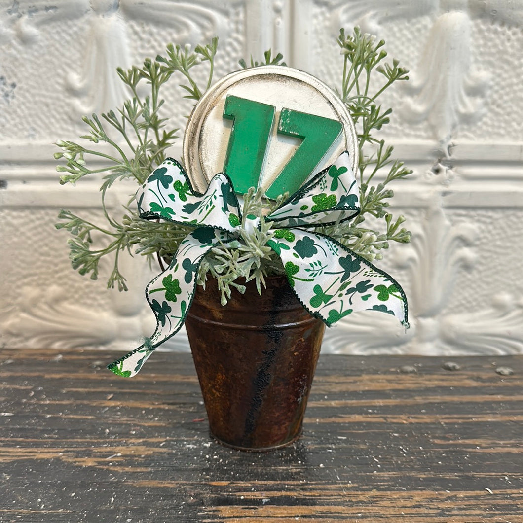 Rusted bucket arrangement