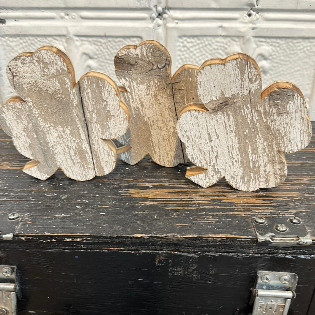 Chippy white shamrocks