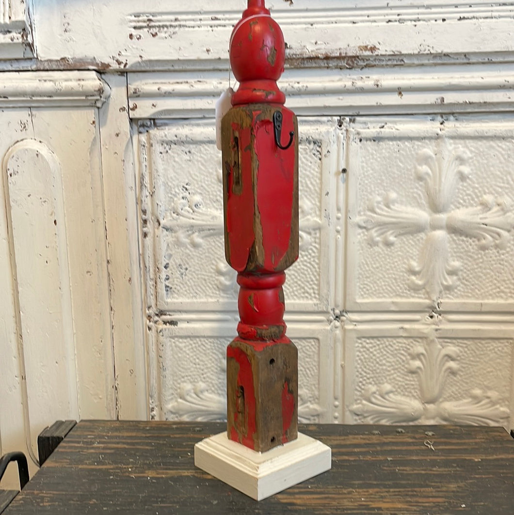 Large chippy red towel holder