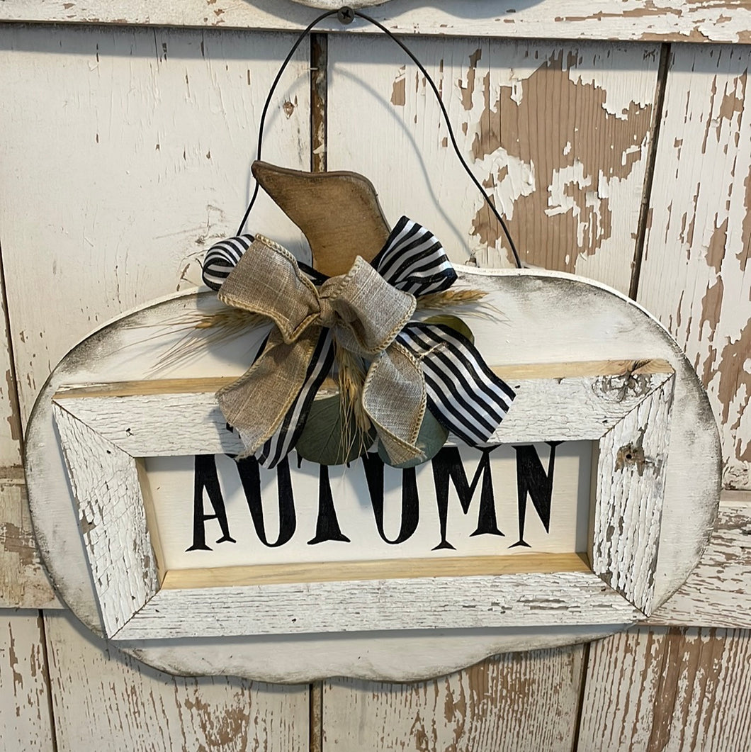 White autumn pumpkin