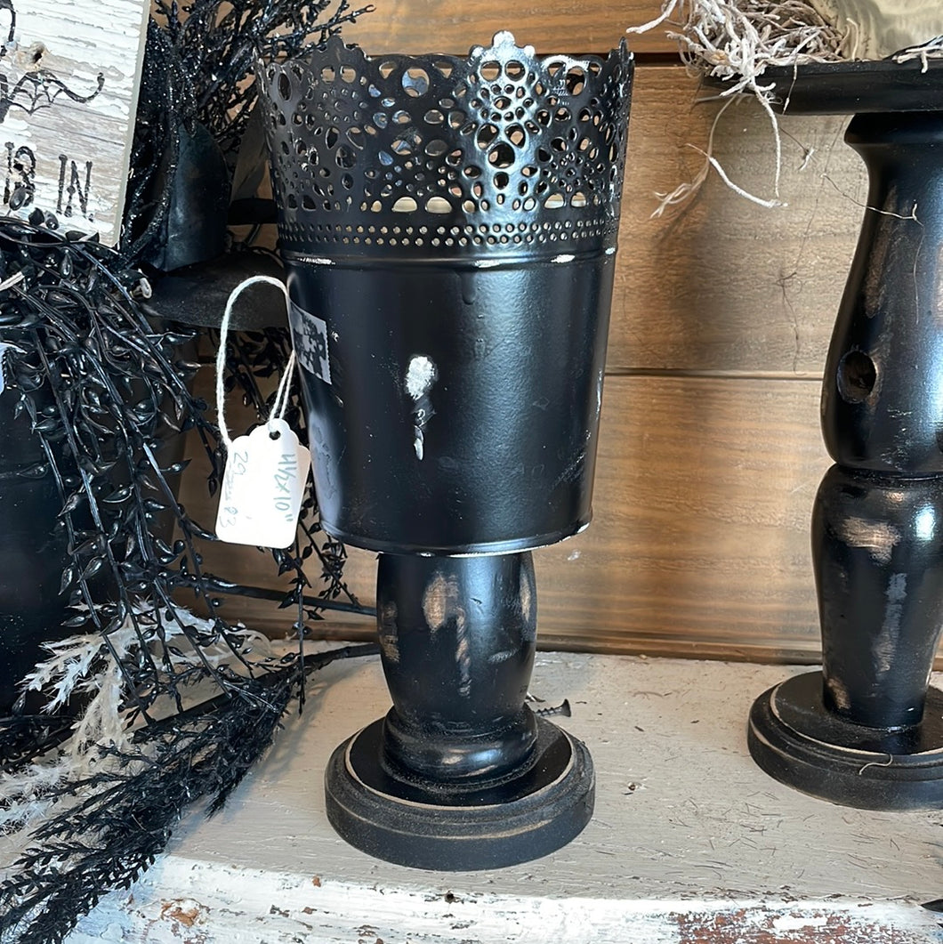 Black candle holders