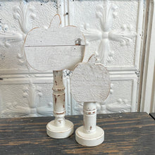 Load image into Gallery viewer, Set of 2 chippy white pumpkins
