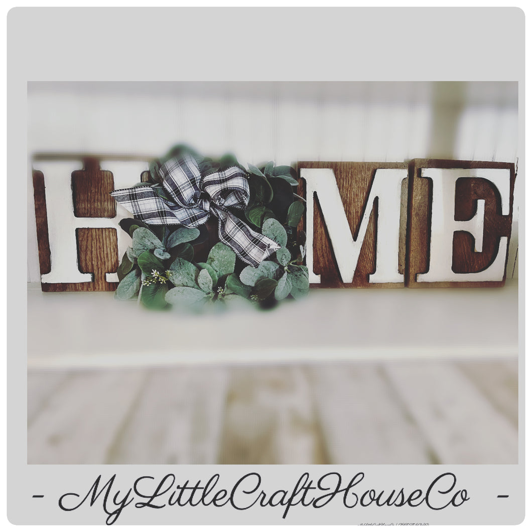 Reclaimed wood home letters