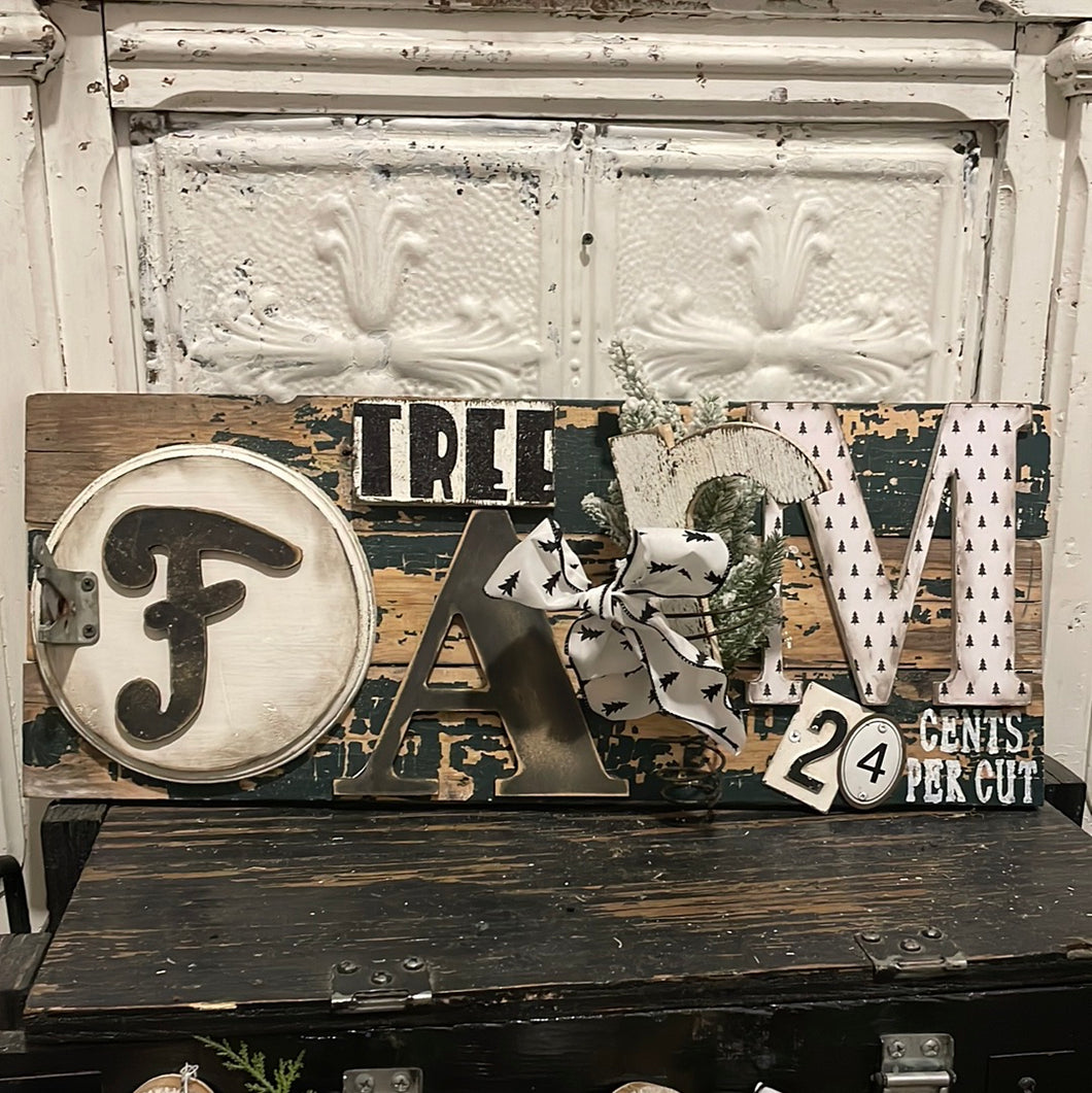 Tree farm sign