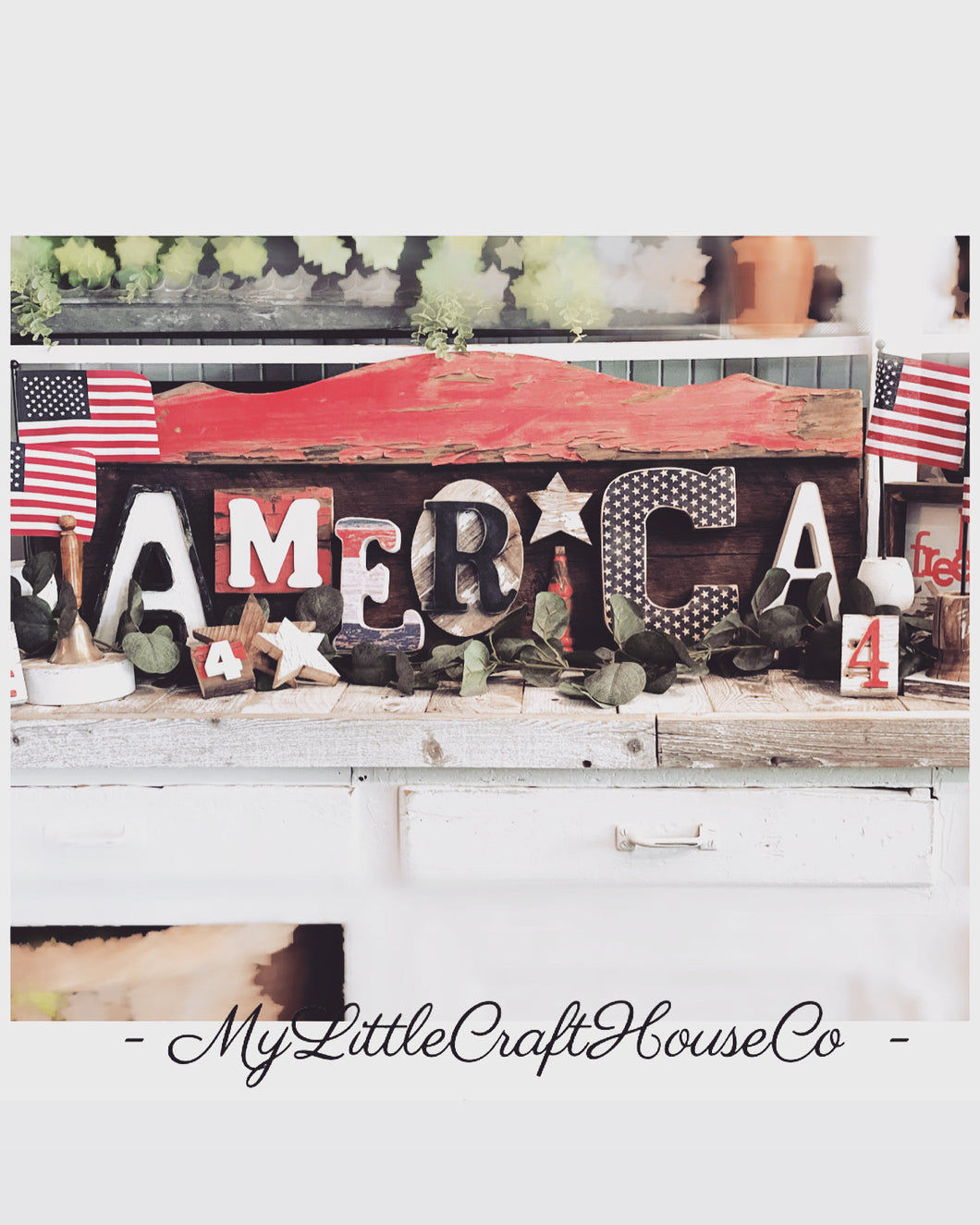 Oversized America sign