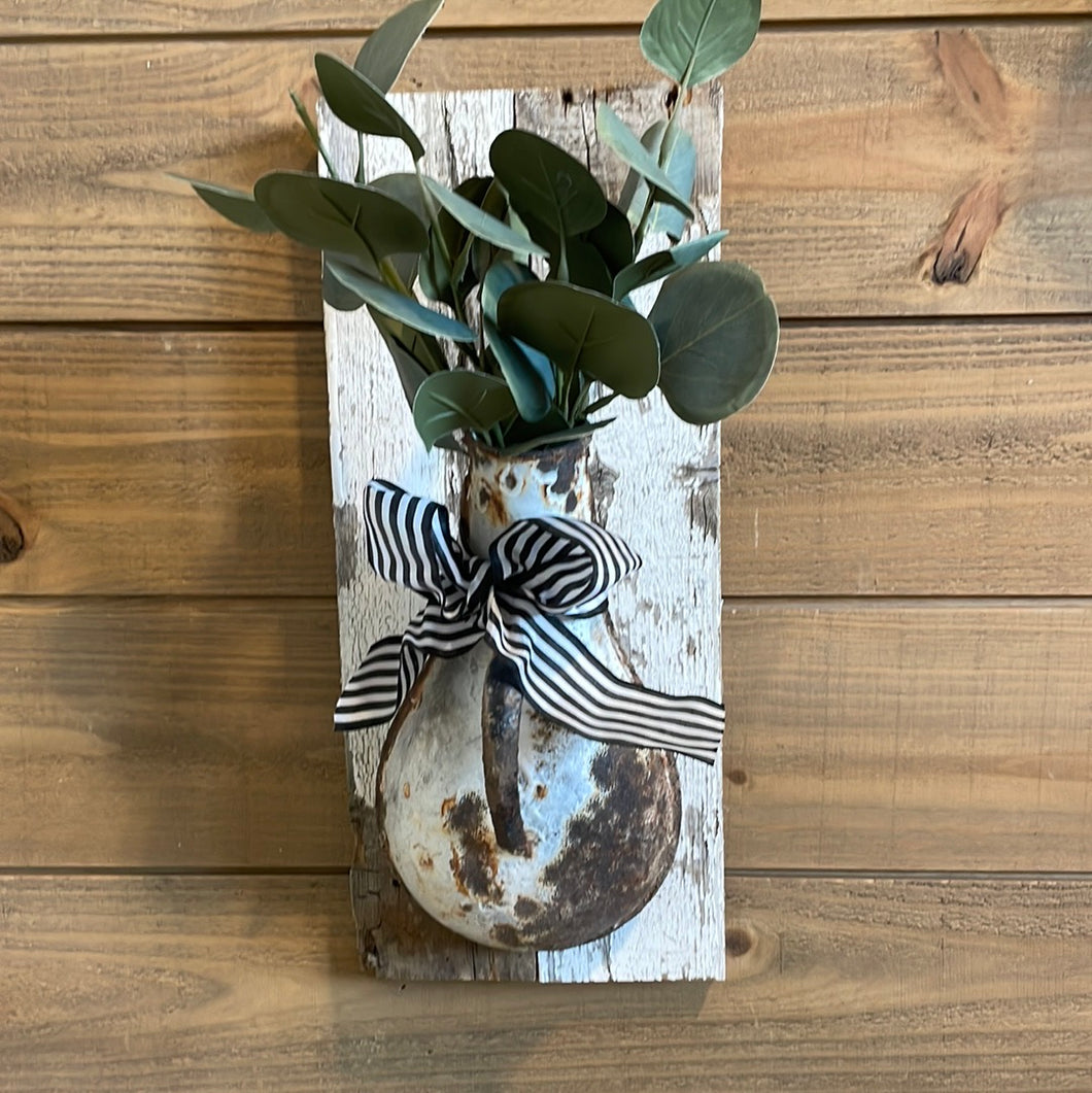 Bathroom arrangement on chippy white board