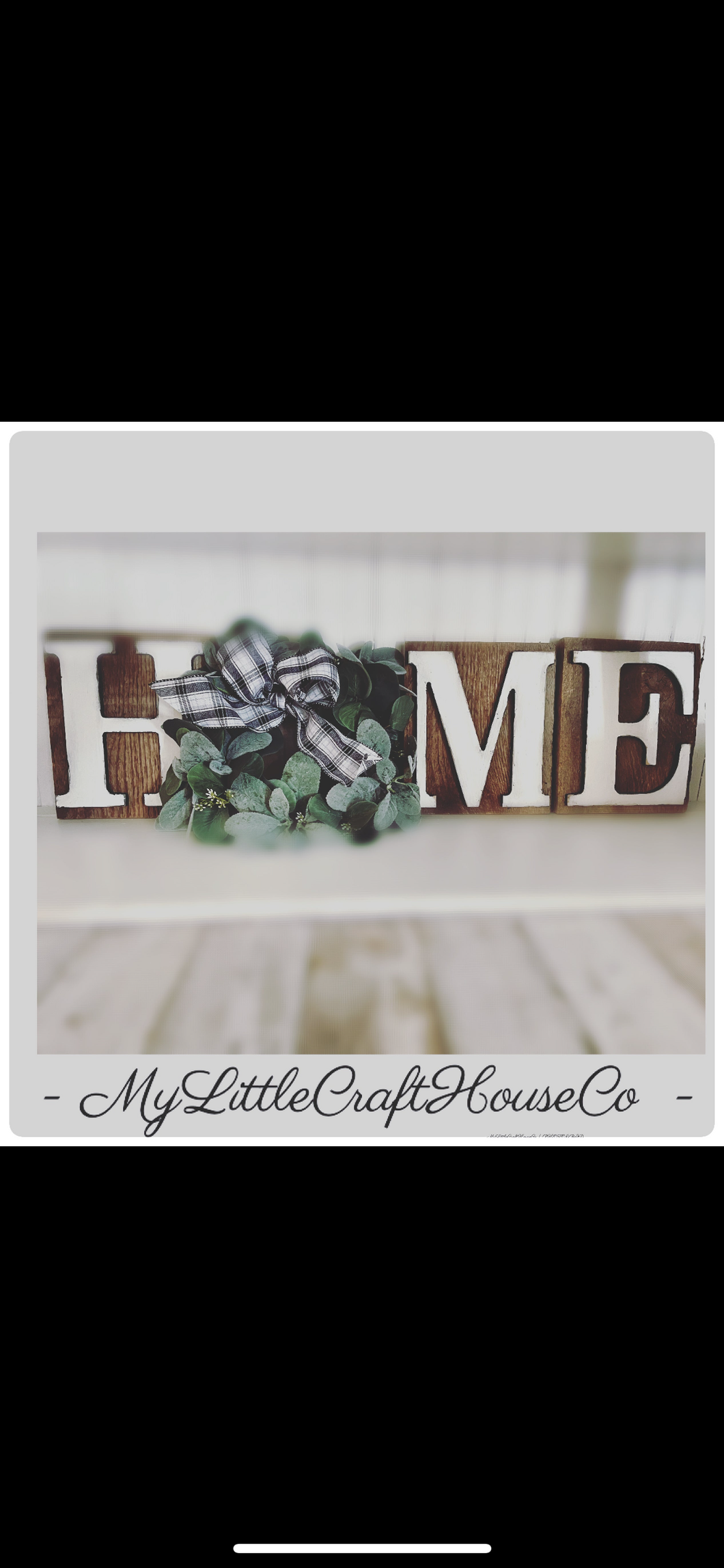 Home letters with wreath