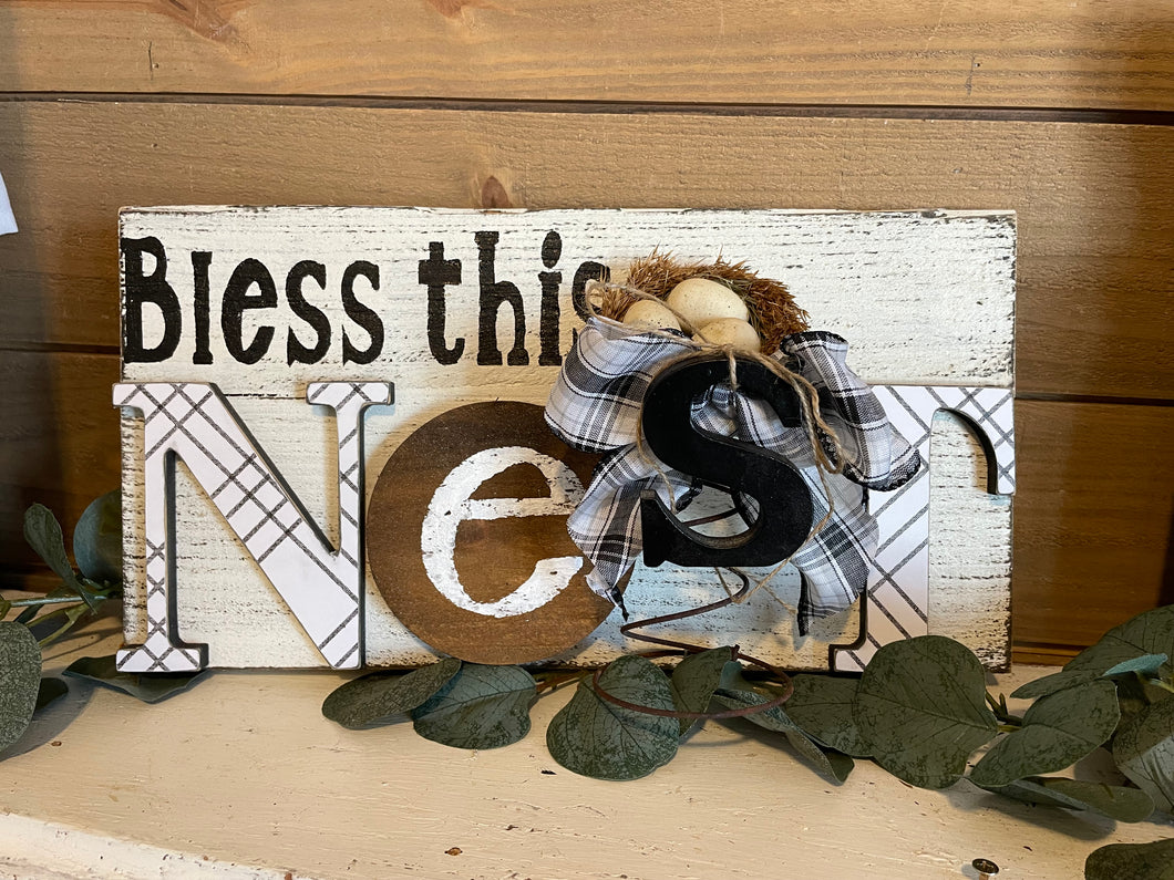 Bless this nest sign