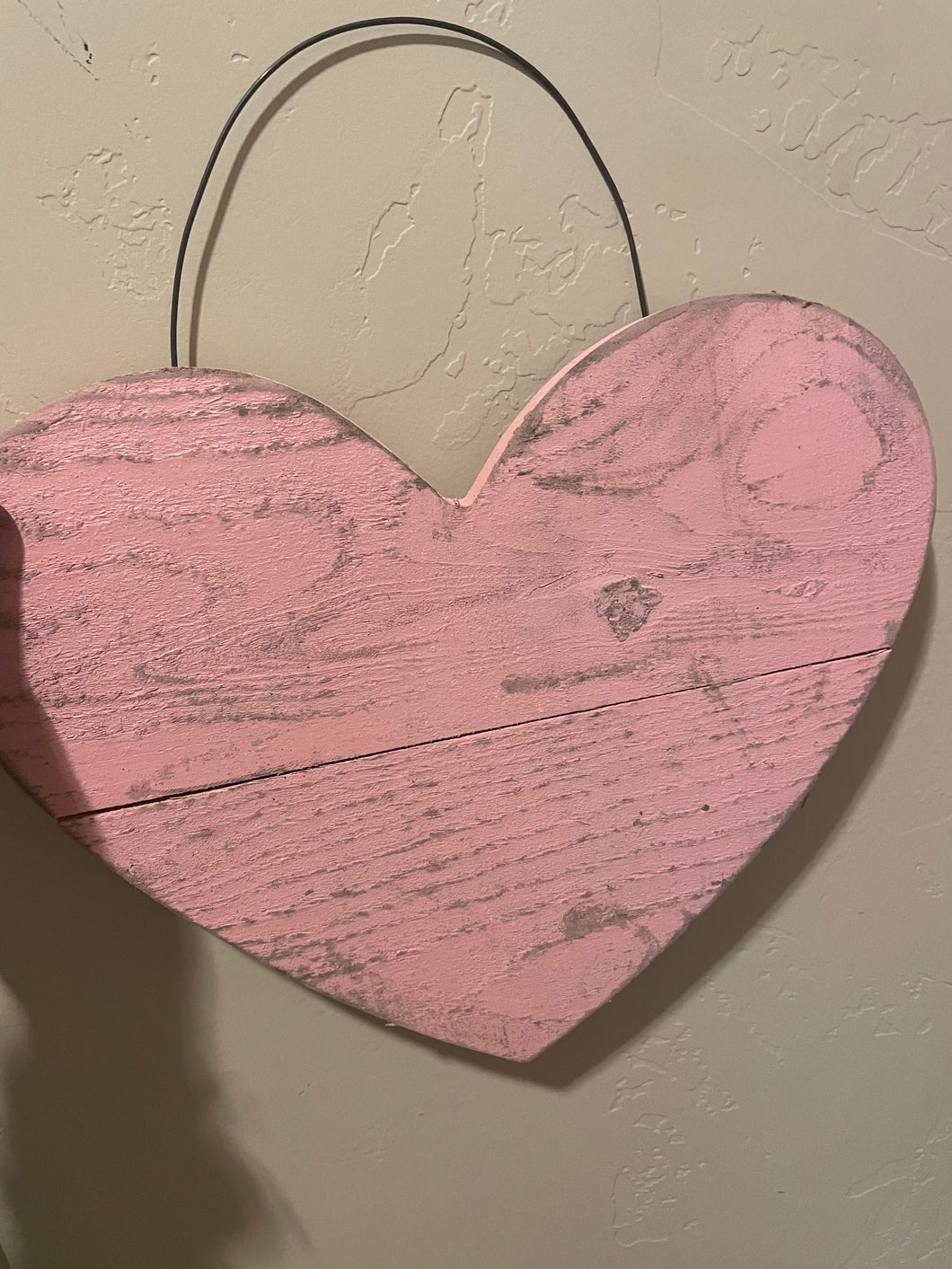 Pink wood hearts