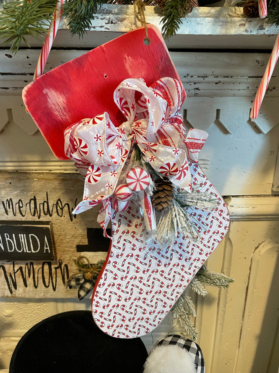 Candy cane print stockings