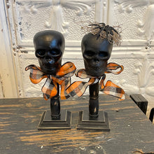 Load image into Gallery viewer, Skeleton head set of 2on spindles
