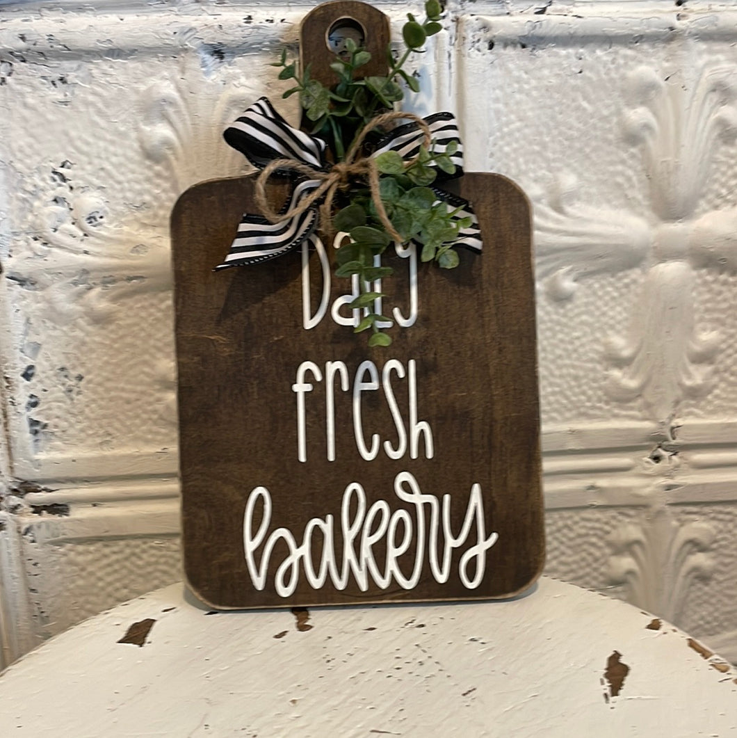 Daily fresh bakery cutting board