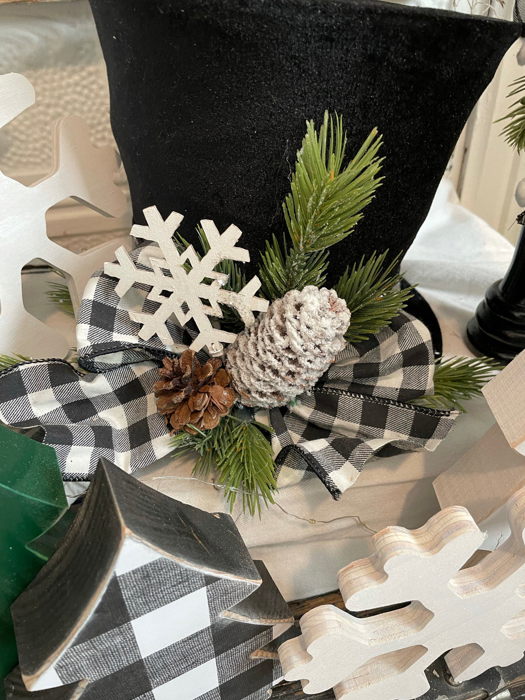 Snowman hat plaid