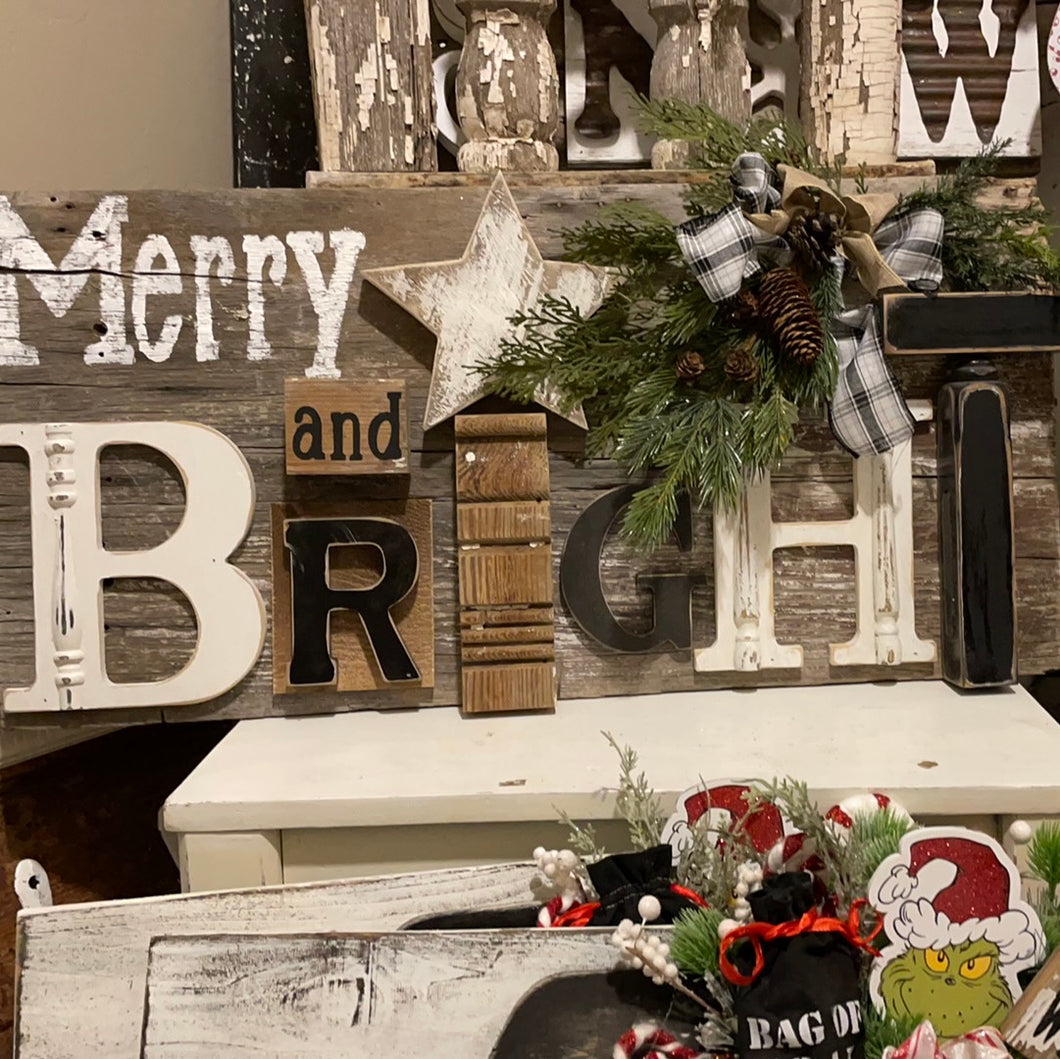Merry and bright sign