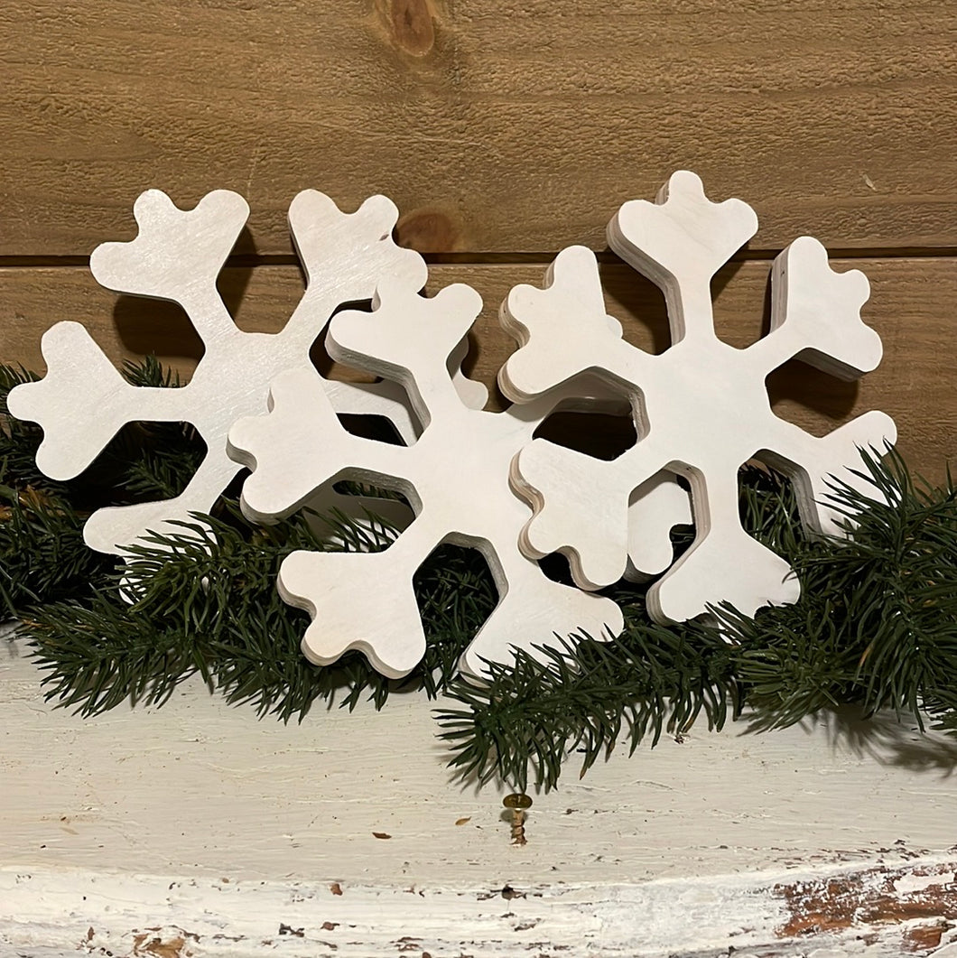 Set of three snowflakes