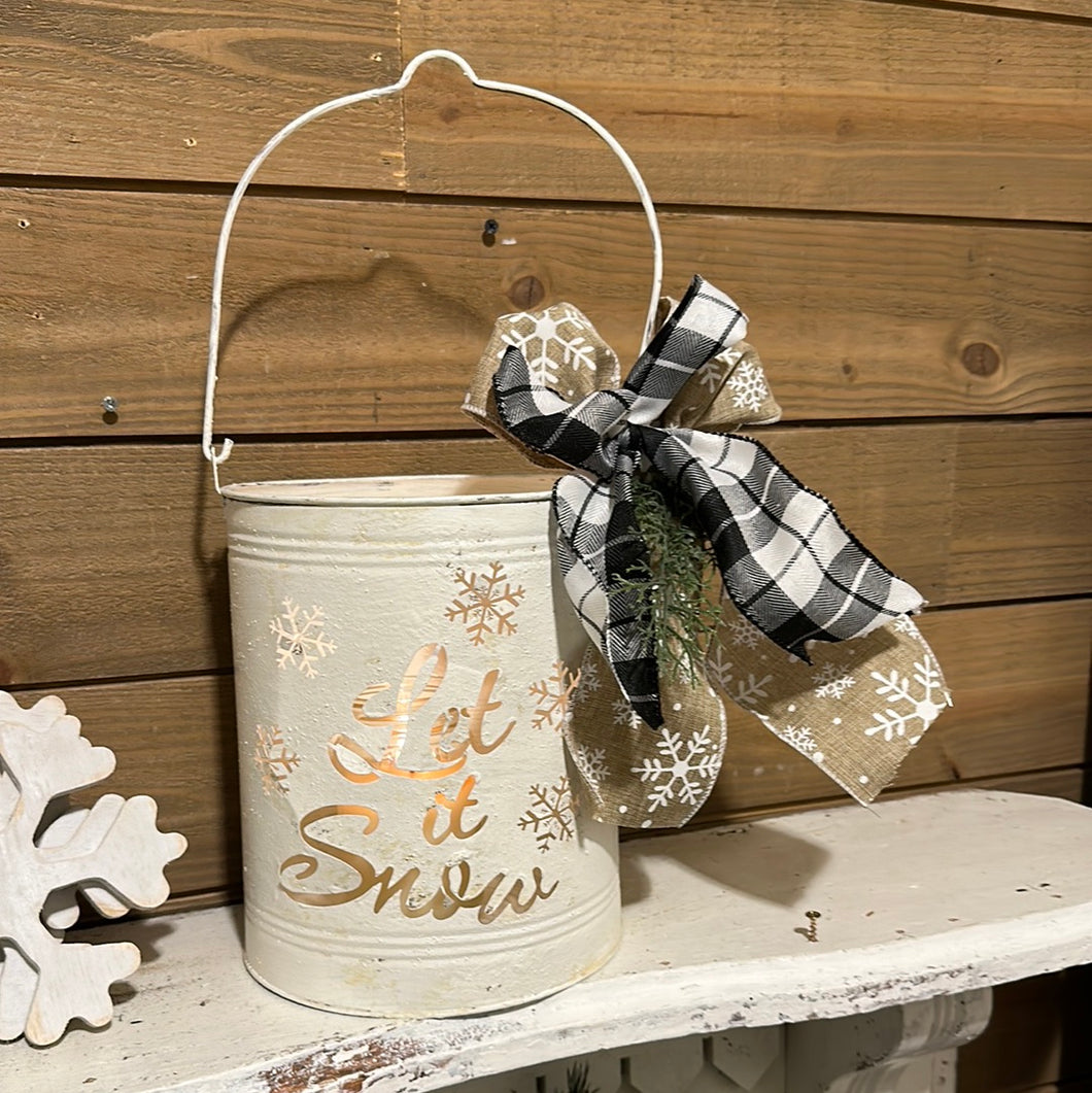 Let it Snow metal bucket