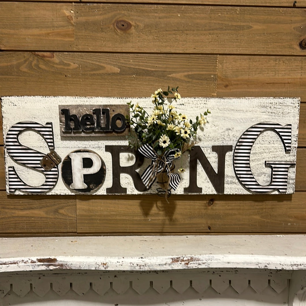 Hello Spring sign