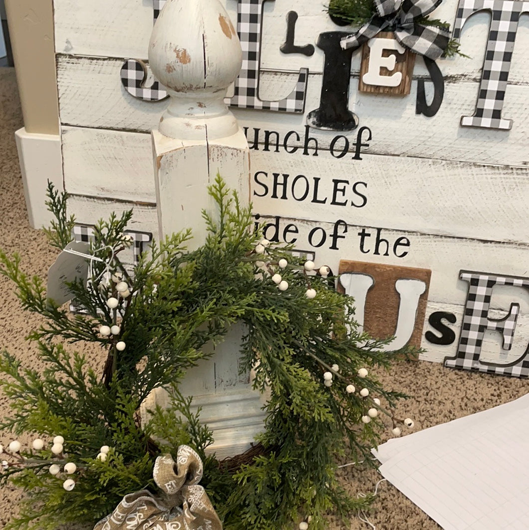 Stand with wreath