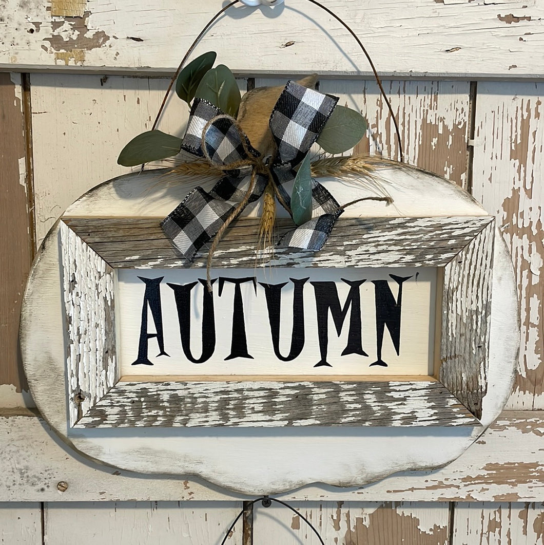 White autumn pumpkin