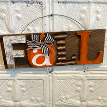 Load image into Gallery viewer, Small fall sign orange pumpkin
