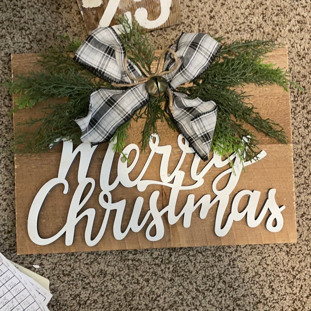 Merry Christmas black plaid