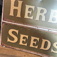 Load image into Gallery viewer, Garden, herbs and seeds sign
