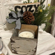 Load image into Gallery viewer, Old antique drawer Candle holder and arrangement
